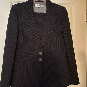 Tahari Black Pinstripe Business Suit. Pants and Jacket